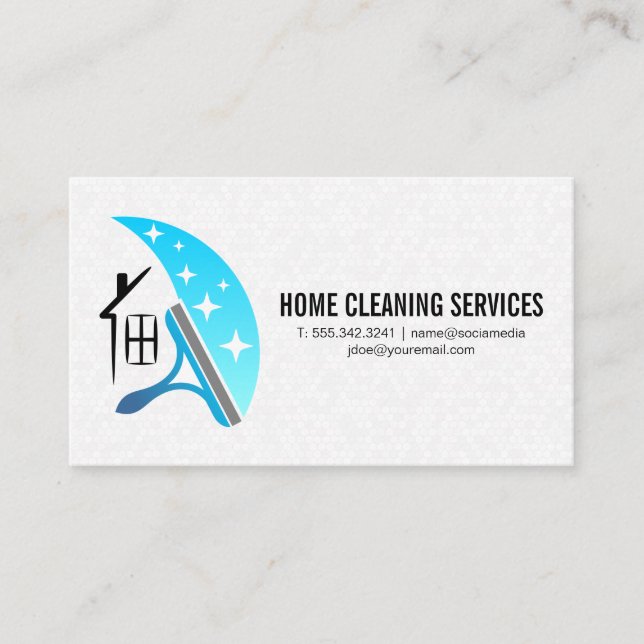 Tarjeta De Visita Logo de House Squeegee Sparkle | Limpiador (Anverso)