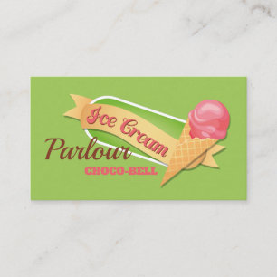 Tarjeta De Visita Logo De Ice Cream, Salón Ice Cream