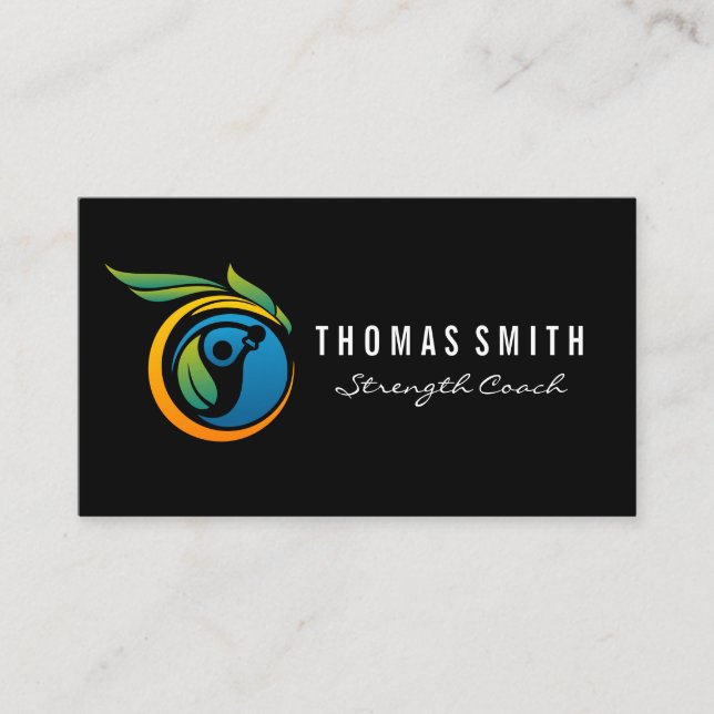 Tarjeta De Visita Logo de Kettle Bell Fitness | Entrenador personal (Anverso)