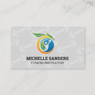 Tarjeta De Visita Logo de Kettle Bell Fitness   Patrón de dobladura