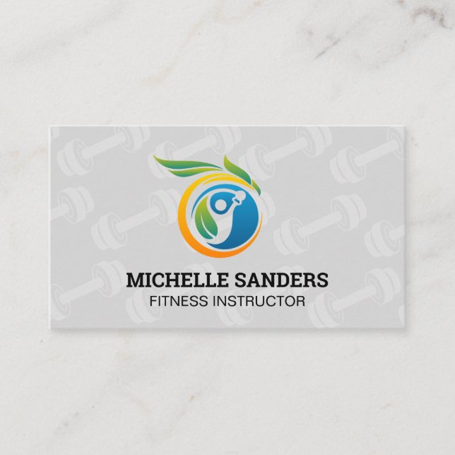 Tarjeta De Visita Logo de Kettle Bell Fitness | Patrón de dobladura (Anverso)