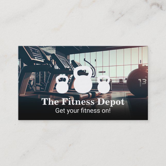 Tarjeta De Visita Logo de Kettle Bell | Gimnasio (Anverso)