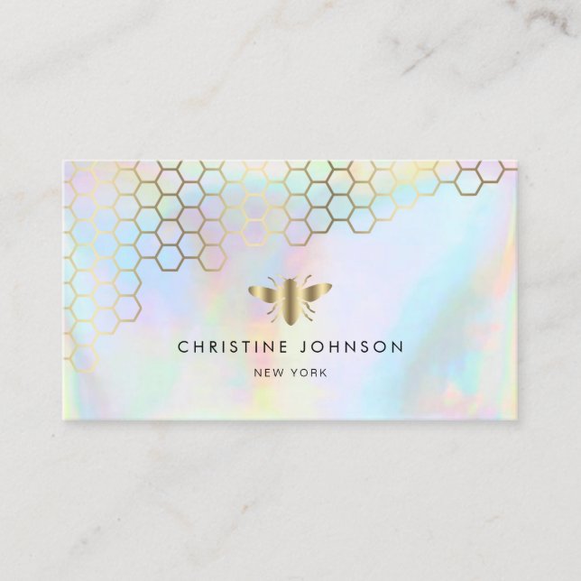 Tarjeta De Visita logo de la abeja de miel (Anverso)