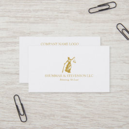 Tarjeta De Visita Logo De La Abogada Simple Gold Lady Justice