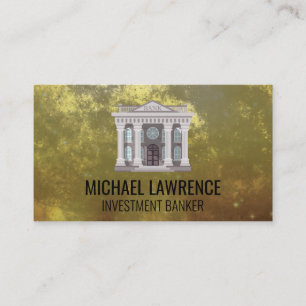 Tarjeta De Visita Logo de la banca financiera Fondo de oro