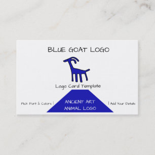 Tarjeta De Visita Logo de la cabra azul de los petroglifos