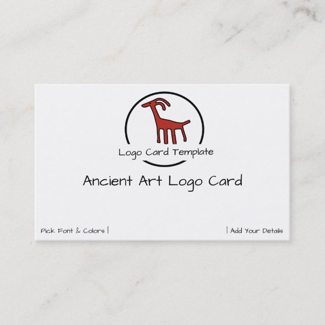 Tarjeta De Visita Logo de la cabra roja de los petroglifos (Anverso)
