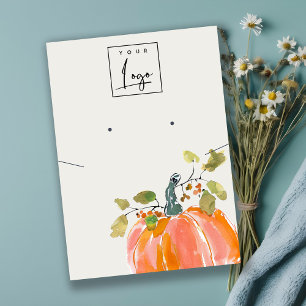 Tarjeta De Visita Logo De La Calabaza Del Otoño Que Conduce A La Exh