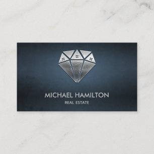 Tarjeta De Visita Logo de la casa de diamantes inmobiliaria profesio