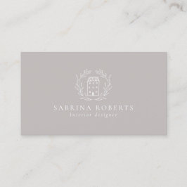 Tarjeta De Visita Logo de la casa, decorador de interiores, beige