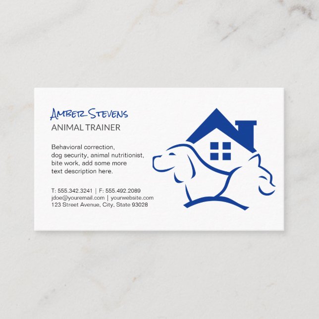 Tarjeta De Visita Logo de la Casa del gato del perro (Anverso)