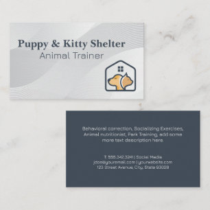 Tarjeta De Visita Logo de la Casa del gato del perro   Cuidado de la