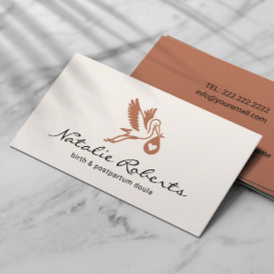 Tarjeta De Visita Logo de la cigüeña de la partera Doula Birth Coach