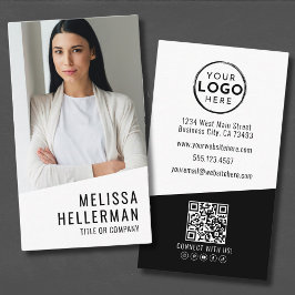 Tarjeta De Visita Logo de la Compañía de código QR fotográfico profe