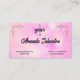 Tarjeta De Visita Logo de la Compañía Rosa y Oro