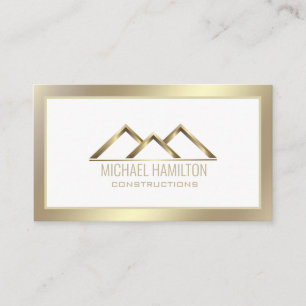 Tarjeta De Visita Logo de la construcción inmobiliaria simple profes