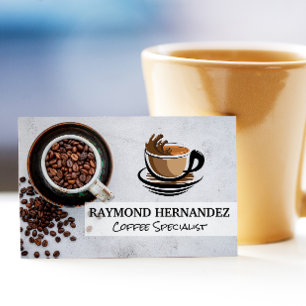 Tarjeta De Visita Logo de la Copa del Café   Bebidas