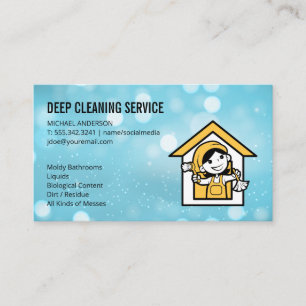 Tarjeta De Visita Logo de la Dama de Limpieza Servicio de limpieza
