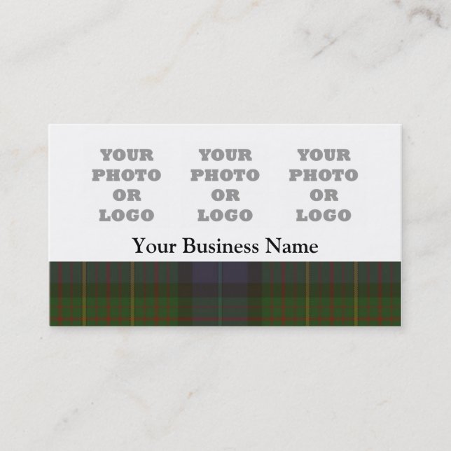 Tarjeta De Visita Logo de la empresa Green Scottish tartan plaid (Anverso)