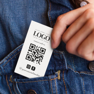 Tarjeta De Visita Logo de la empresa personalizado Instagram Código 