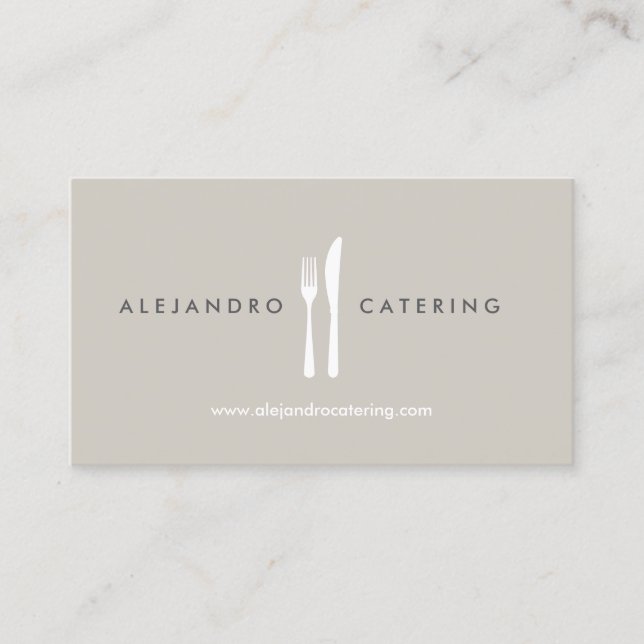 Tarjeta De Visita Logo de la horquilla y cuchillo para chef, comedor (Anverso)