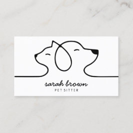Tarjeta De Visita Logo de la línea del perro del gato Petsitter Petw