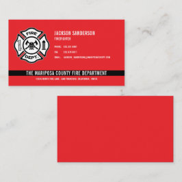 Tarjeta De Visita Logo de la Línea Roja del bombero del Departamento
