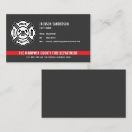 Tarjeta De Visita Logo de la Línea Roja del bombero del Departamento