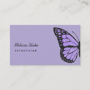 Tarjeta De Visita logo de la mariposa púrpura lavanda