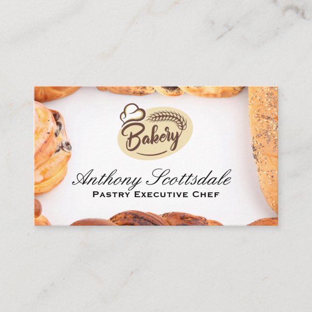 Tarjeta De Visita Logo de la panadería | Pasteles (Anverso)
