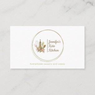 Tarjeta De Visita Logo de la panadería rusa Keto Vegan Chef