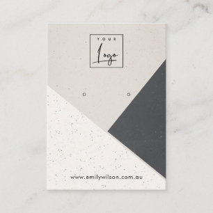 Tarjeta De Visita Logo de la pantalla de embutido color blanco beige