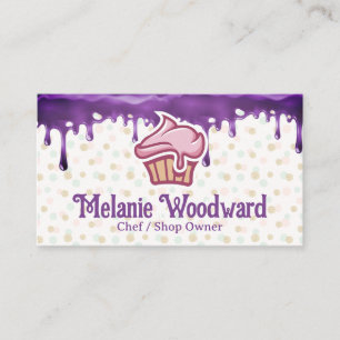 Tarjeta De Visita Logo de la pastelería Cupakes Perforación de hie