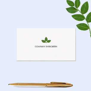 Tarjeta De Visita Logo de la personalizado Green Laurel sobre blanco