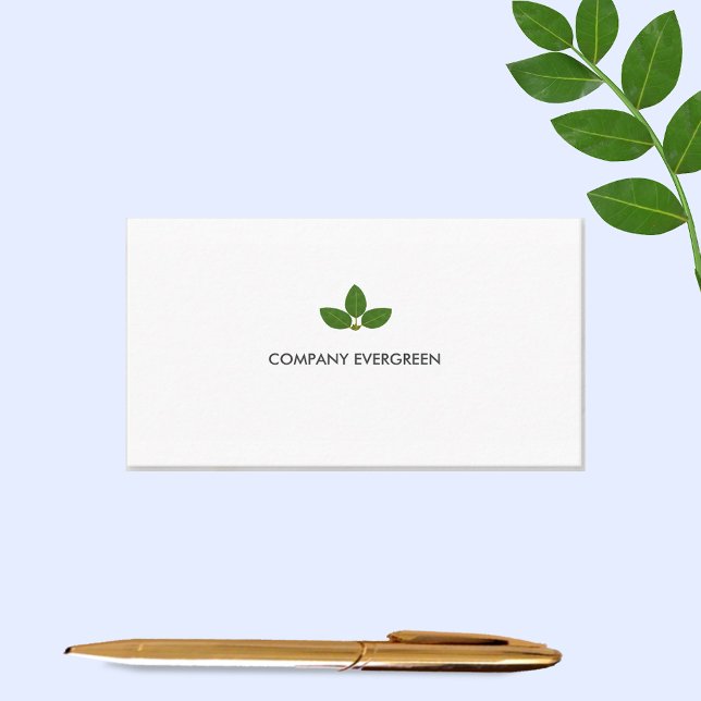 Tarjeta De Visita Logo de la personalizado Green Laurel sobre blanco (Subido por el creador)