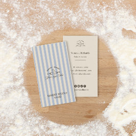 Tarjeta De Visita Logo de la vieja panadería azul francesa con banda