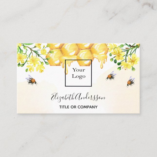 Tarjeta De Visita Logo de las abejas torpes amarillas (Anverso)