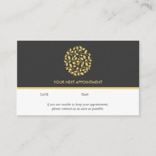 Tarjeta De Visita Logo de las hojas de oro   Gris   yoga de masaje w