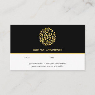 Tarjeta De Visita Logo de las hojas de oro Negro yoga de masaje
