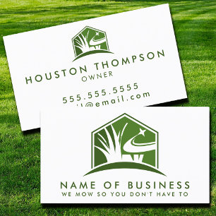 Tarjeta De Visita Logo de Lawn Care Modern Paisaje Profesional