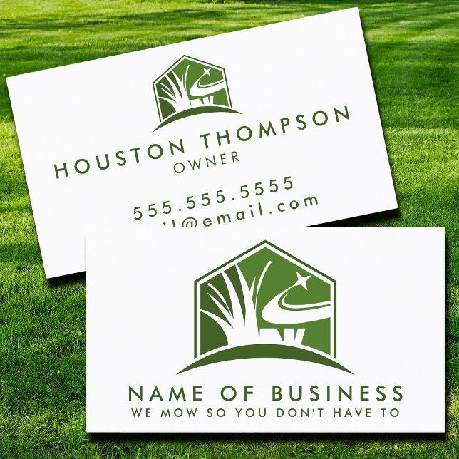 Tarjeta De Visita Logo de Lawn Care Modern Paisaje Profesional (Subido por el creador)