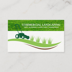 Tarjeta De Visita Logo de Lawn Mower   Trabajador especializado en p