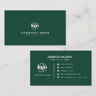 Tarjeta De Visita Logo de Lime Green Modern Minimal Profesional Pers