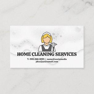 Tarjeta De Visita Logo de limpiadora   Servicios de hotel
