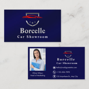 Tarjeta De Visita Logo de Luxury Car - Red Sportscar en azul