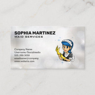 Tarjeta De Visita Logo de Maid Sparkly Background