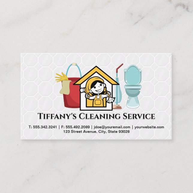 Tarjeta De Visita Logo de Maid | Suministros y equipo de limpieza (Anverso)