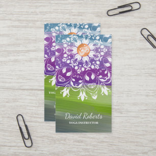 TARJETA DE VISITA LOGO DE MANDALA DE ACUARELA PERSONALIZADO INSTRUCT
