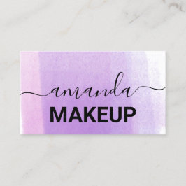 Tarjeta De Visita Logo de maquillaje Minimalismo Ombre púrpura