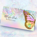 Tarjeta De Visita logo de mariposa falso purpurina pastel<br><div class="desc">tenga en cuenta que se trata de un producto impreso sin ningún PURPURINA REAL</div>